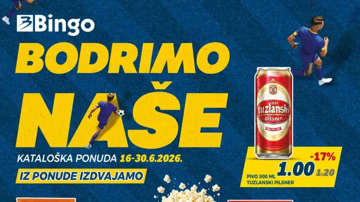Bingo katalog do 30.06.2026 Bodrimo naše uz popuste do 50 posto na prehranu pića i kućne potrepštine