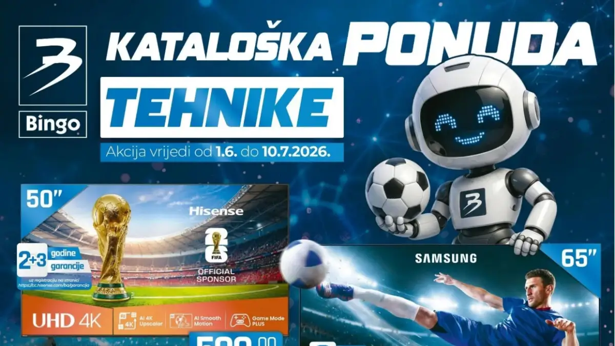 Bingo tehnika akcija do 53% televizori klima uređaji mobiteli i kućanski aparati do 10.07.2026