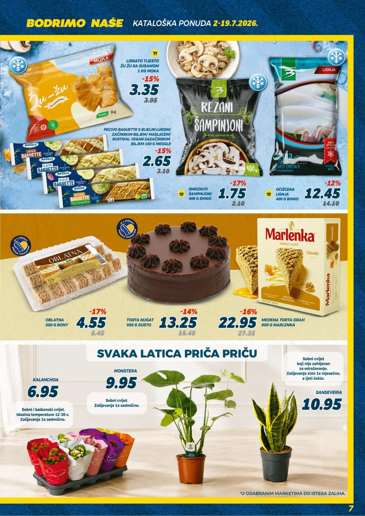 Bingo katalog smrznuti program, kolači i sobno cvijeće