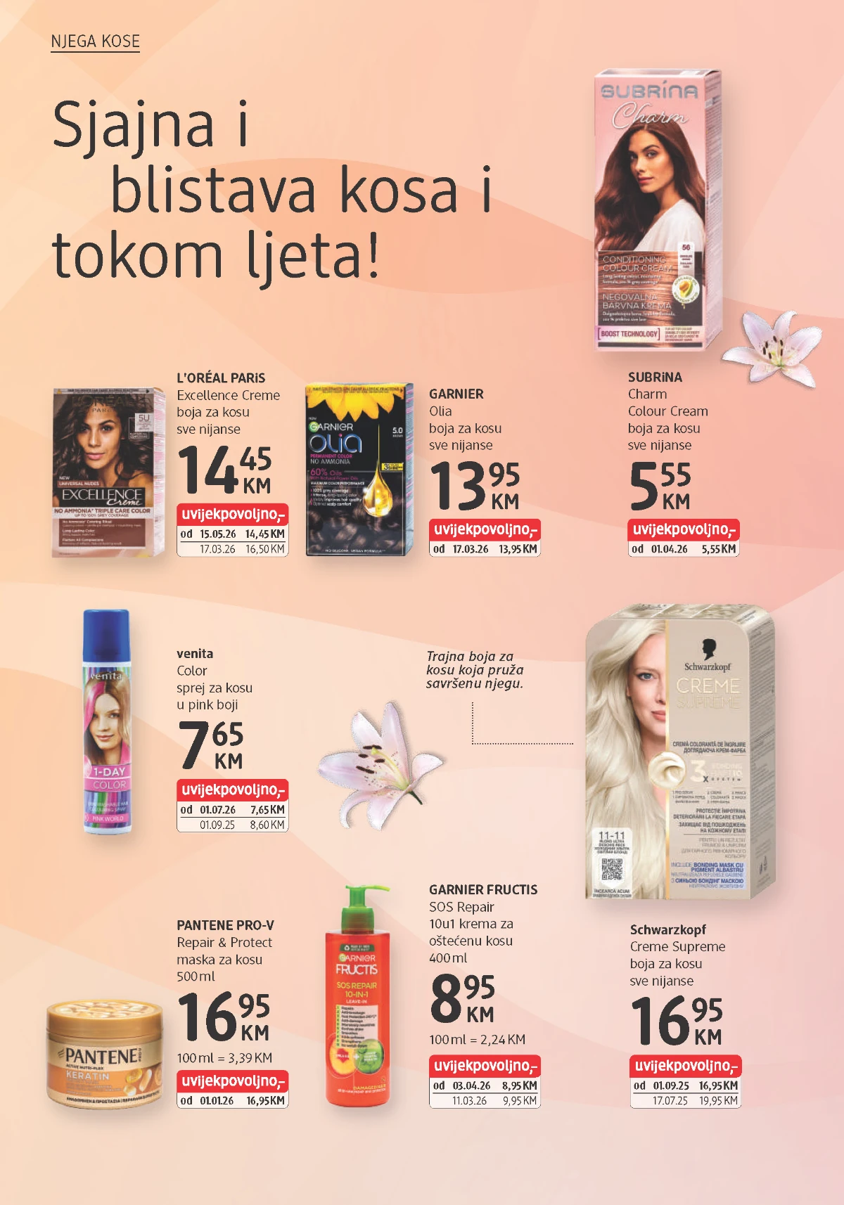 dm katalog juli 2026 - boje za kosu, maske i preparati za njegu