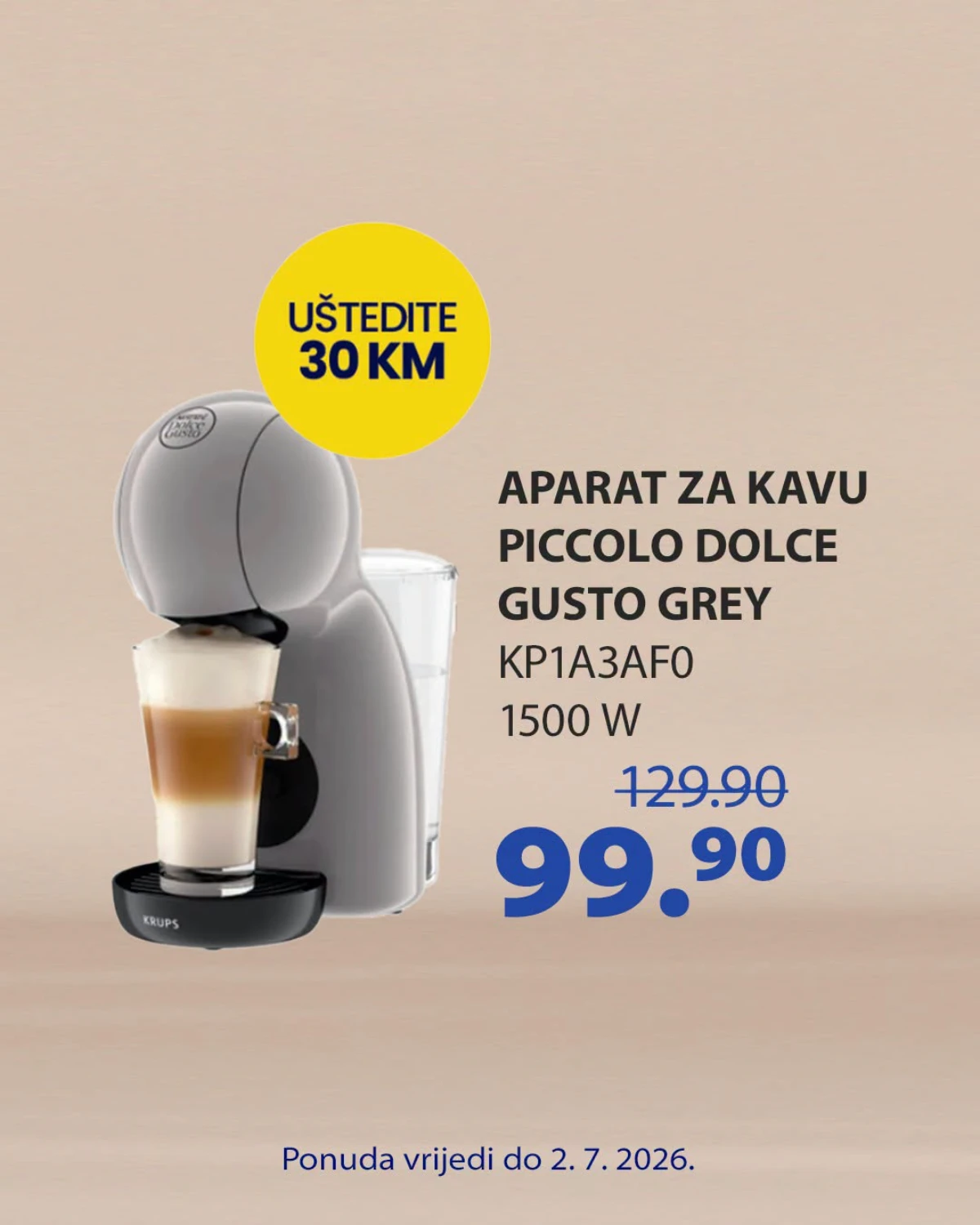 FIS akcija – Dolce Gusto Piccolo aparat za kafu po cijeni od 99,90 KM