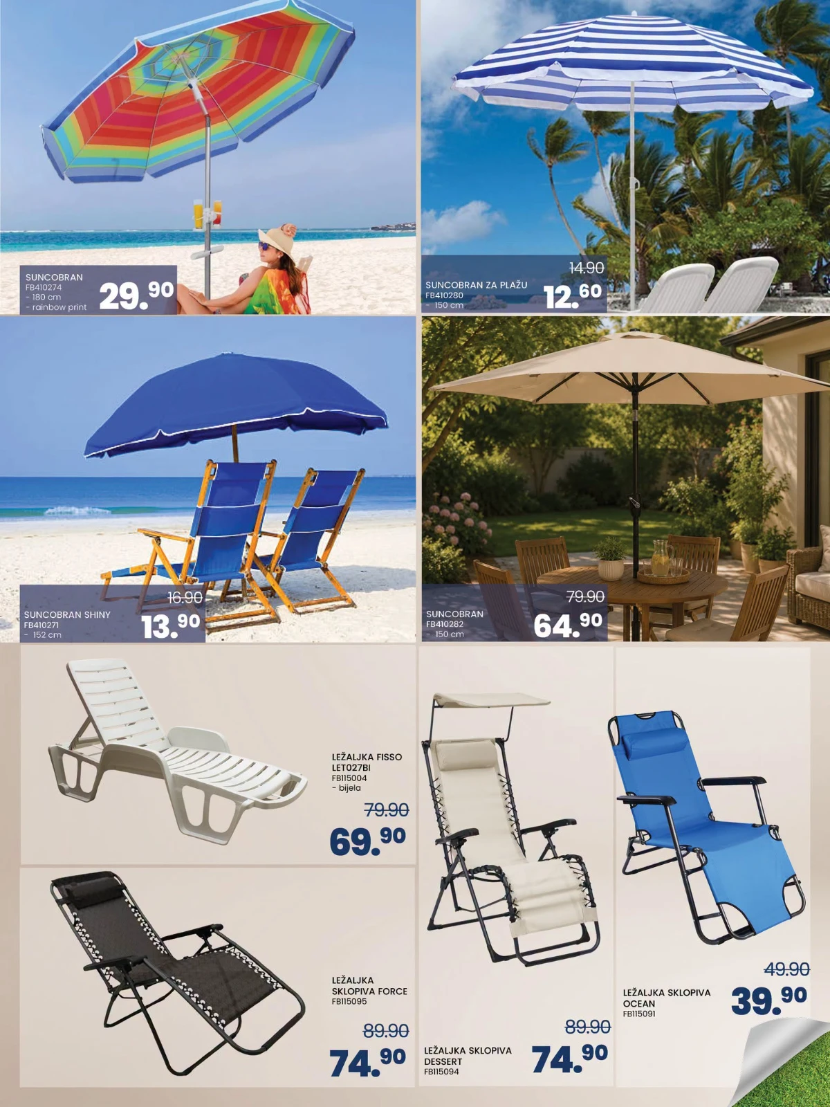 FIS suncobrani i ležaljke za plažu