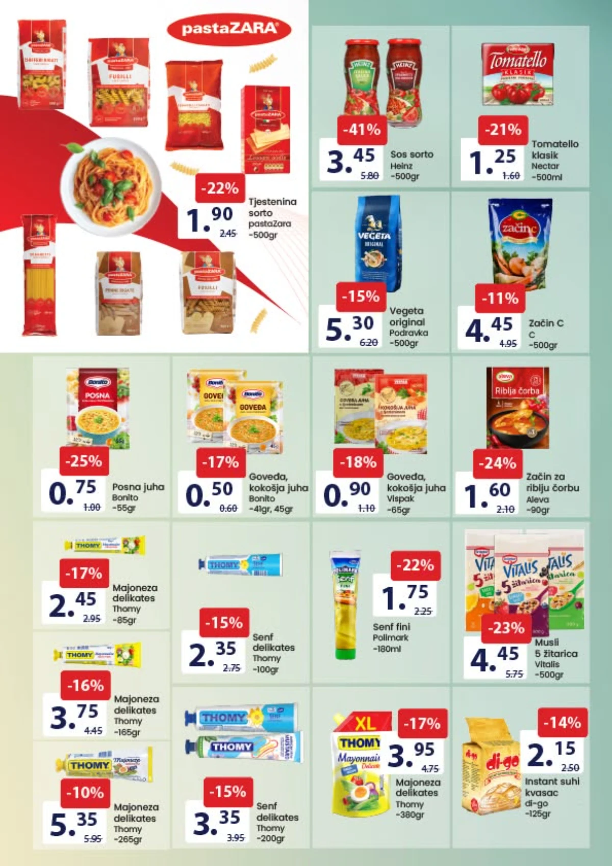 FIS tjestenina, sosovi, začini i prehrambeni proizvodi na akciji