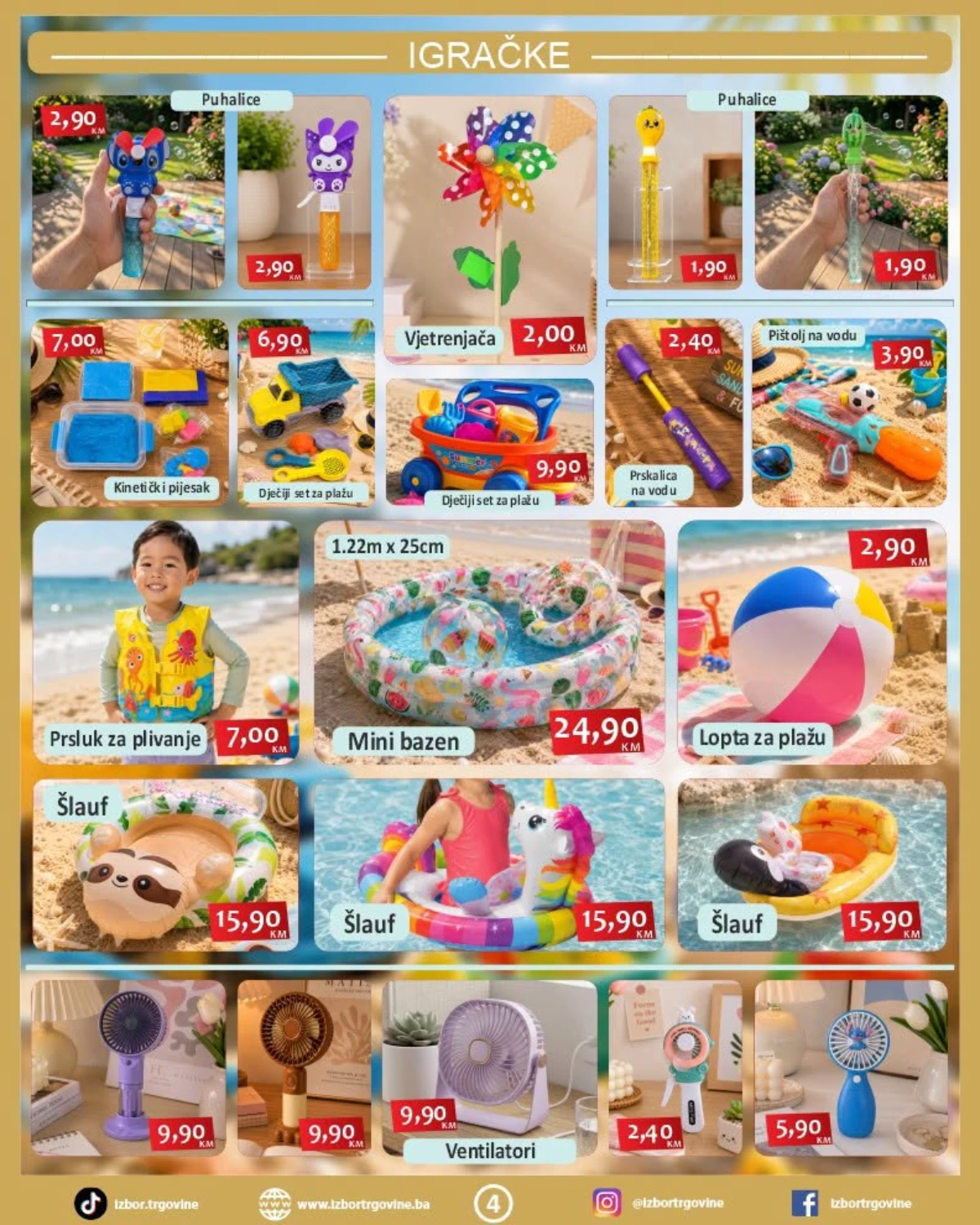 Izbor trgovine igračke od 17. do 24.07.2026. – bazeni, šlaufi, igračke za plažu i ventilatori po akcijskim cijenama