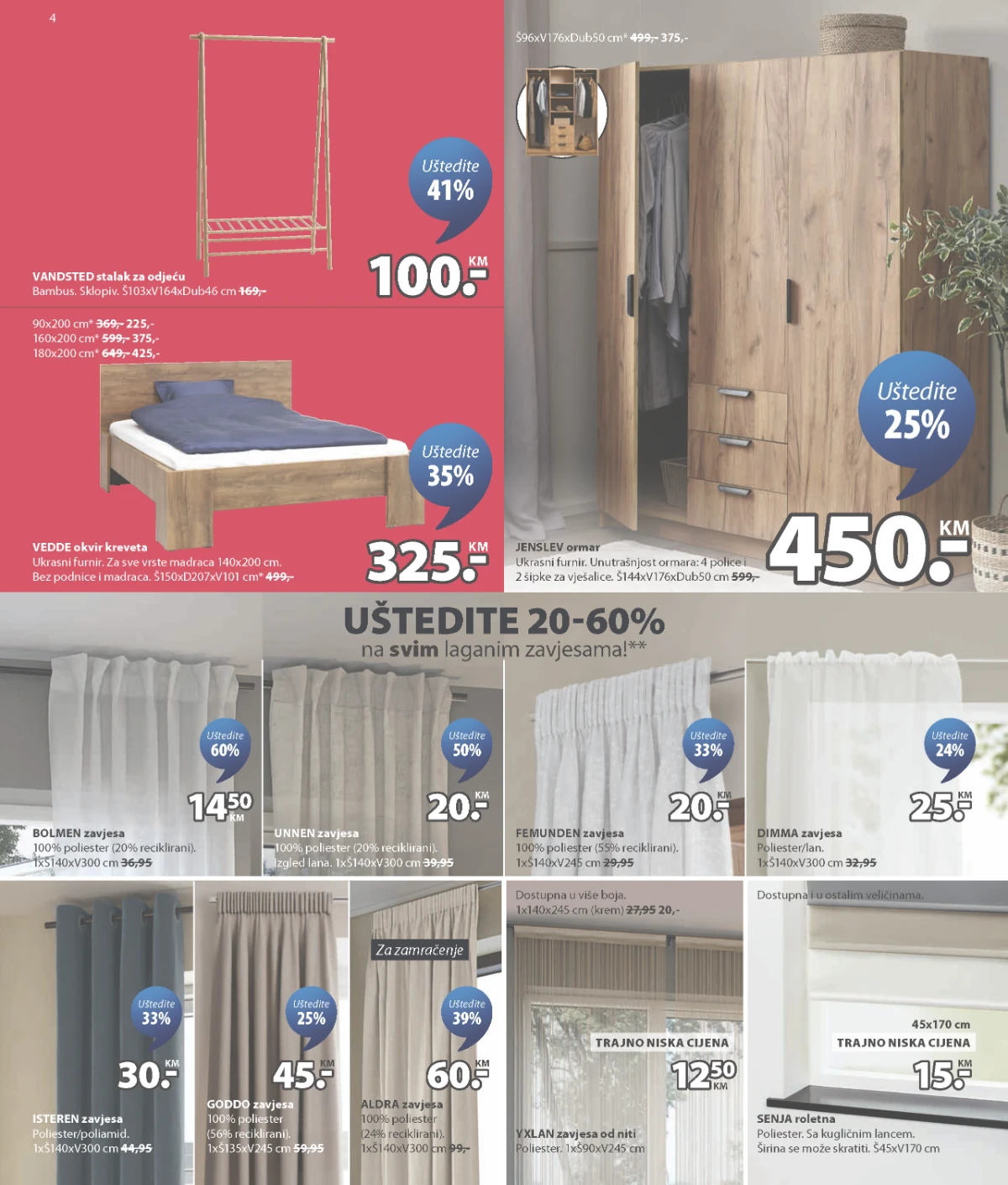 JYSK katalog – ormari, kreveti, zavjese i roletne na sniženju