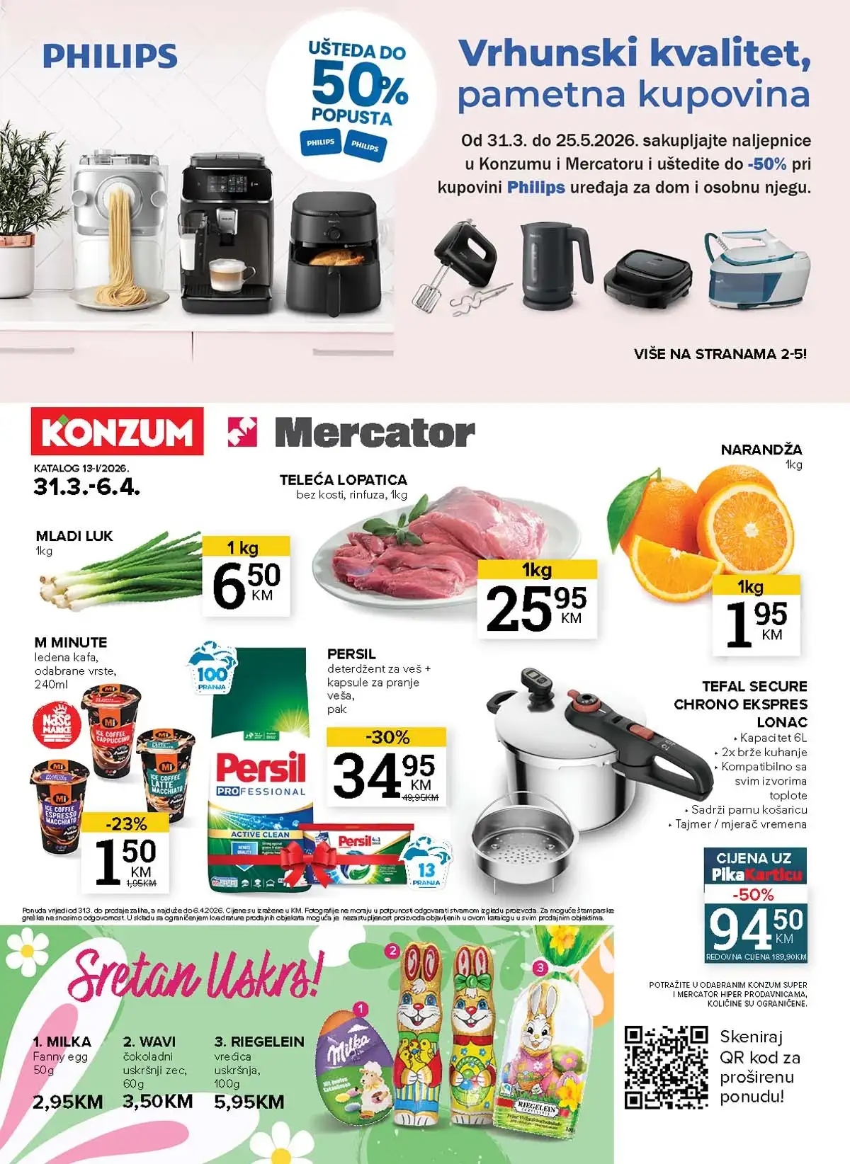 Konzum i Mercator akcija katalog sniženja do 04. aprila 2026 – strana 1