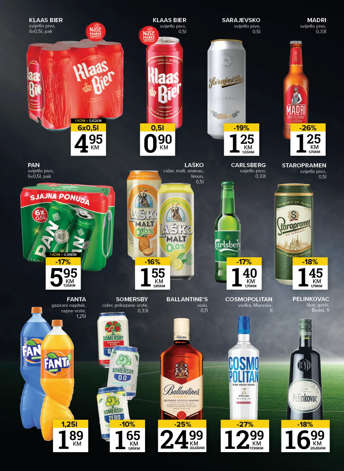 Konzum i Mercator katalog - piva, bezalkoholna pića, cideri i alkoholna pića na akciji