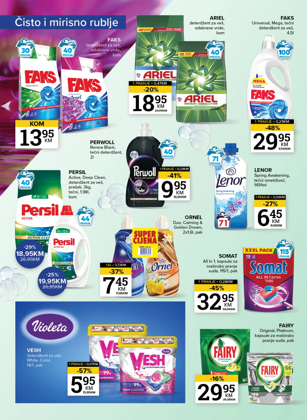 Konzum i Mercator katalog - deterdženti, omekšivači i sredstva za pranje