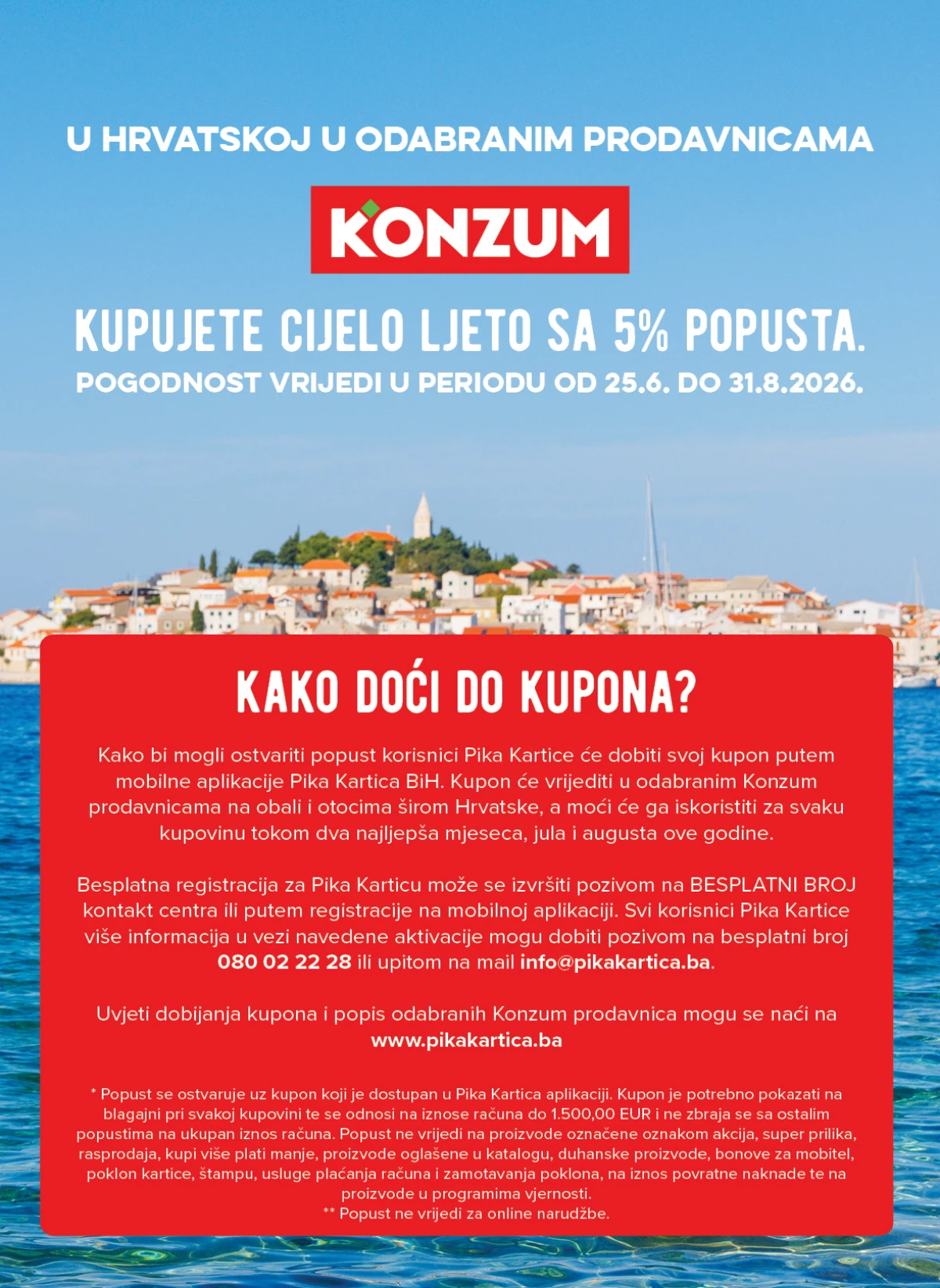 Konzum i Mercator katalog - informacije o Pika Kartica kuponima
