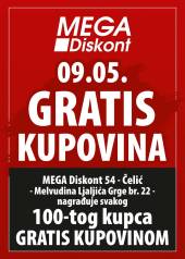 MEGA  DISKONT - ČELIĆ - SVAKI 100.TI KUPAC GRATIS - SUPER AKCIJA SNIŽENJA ZA 09.05.2024 