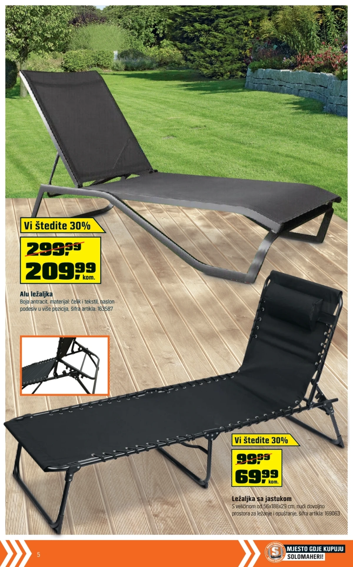 OBI katalog – vrtne ležaljke za terasu i dvorište po akcijskim cijenama