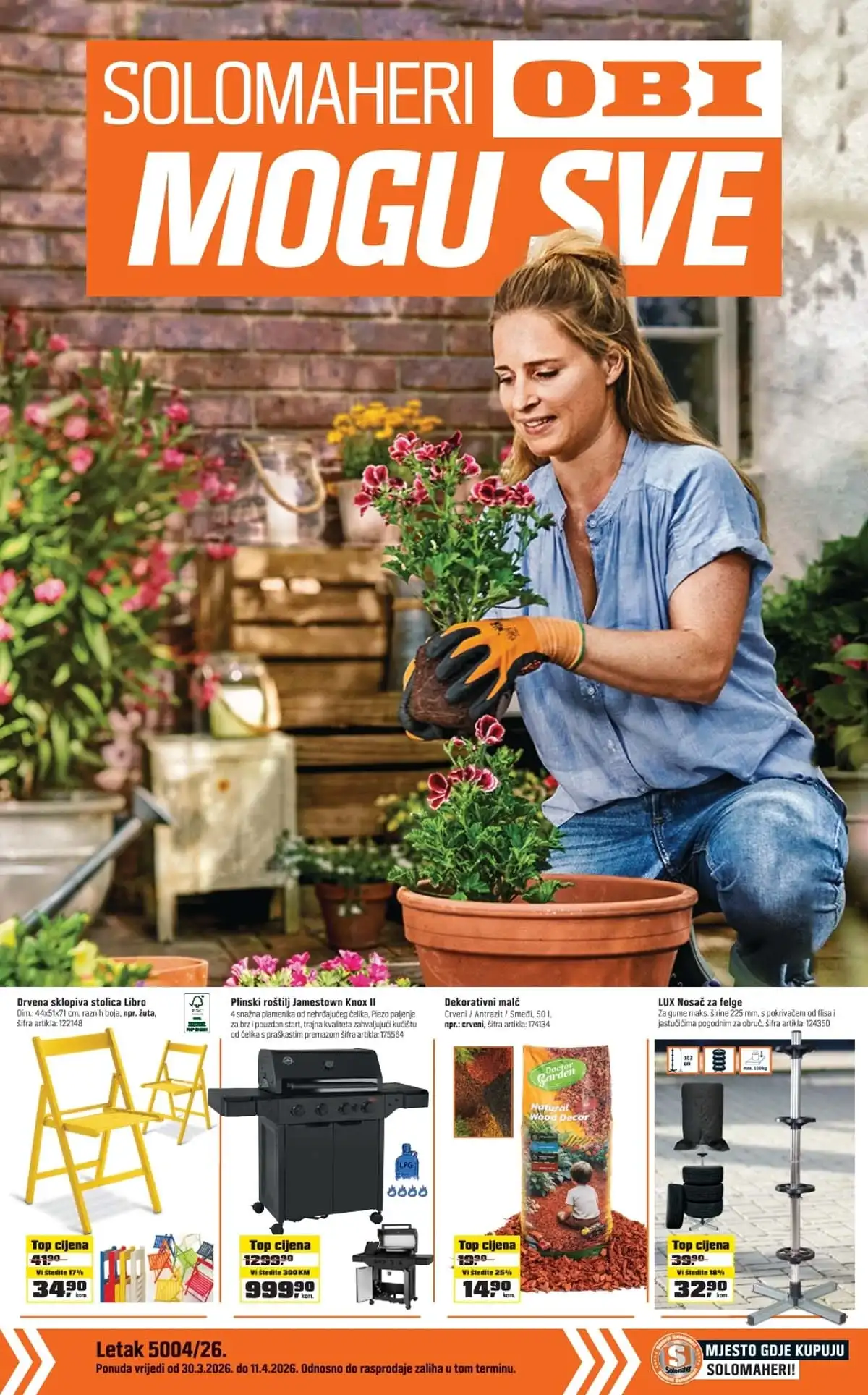 OBI Solomaheri mogu sve katalog sniženja do 11. aprila 2026. – alati, oprema za dom i baštu BiH