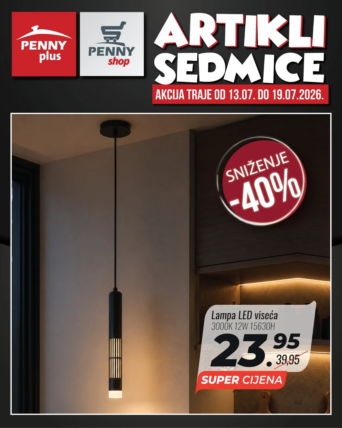 LED zidna lampa 6.9W IP54 u Penny Plus akciji