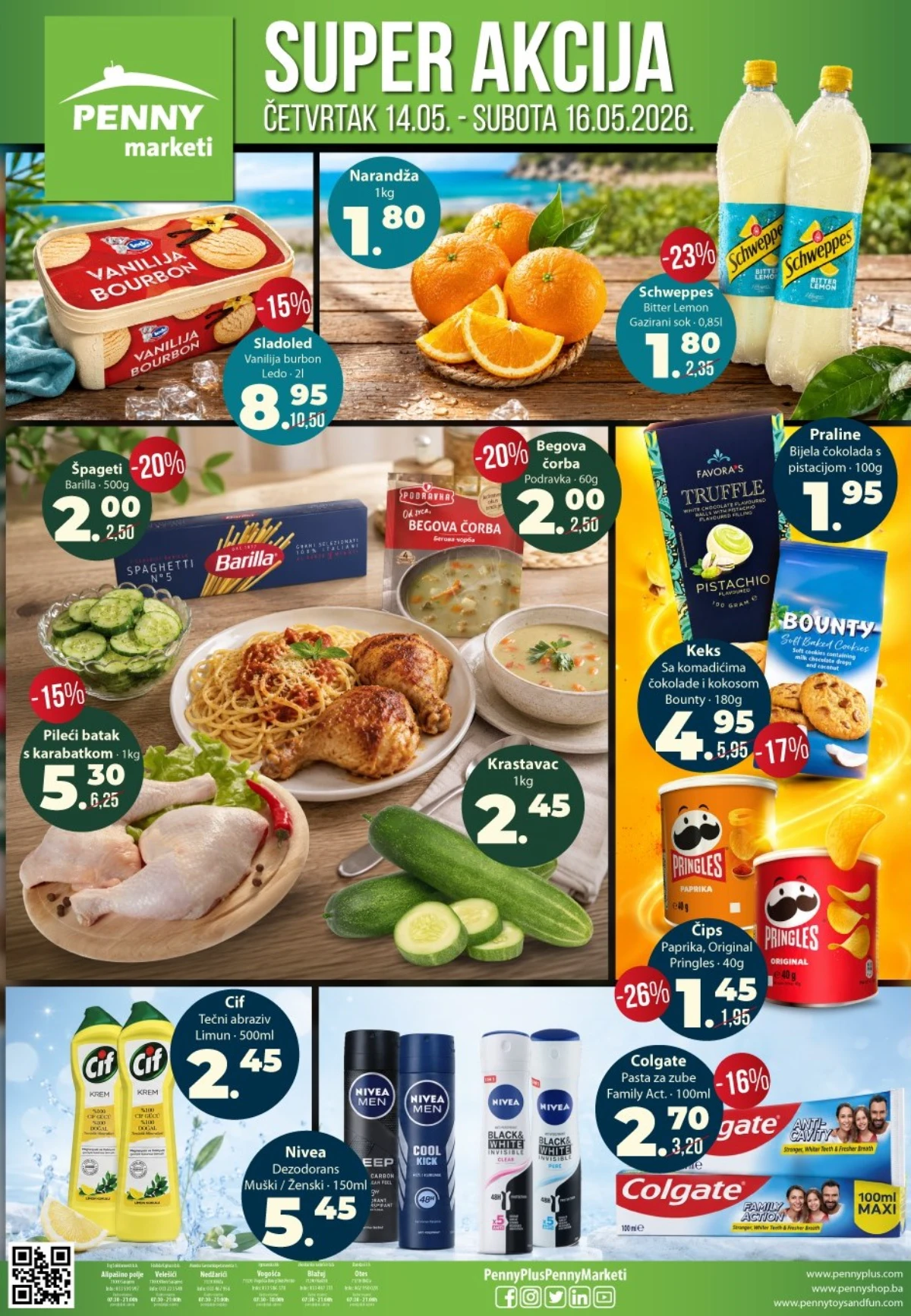 Penny marketi super akcija 14-16.05.2026 – narandže 1,80 KM, pileći batak 5,30 KM i Pringles čips 1,45 KM