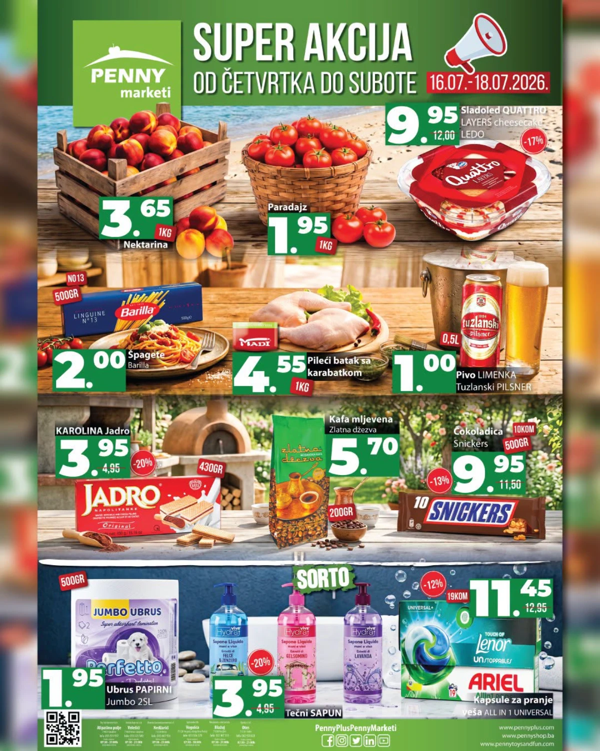 PENNY Market SUPER akcija 16.07. do 18.07.2026. – prehrana, pića, higijena i proizvodi za domaćinstvo uz popuste do 20%