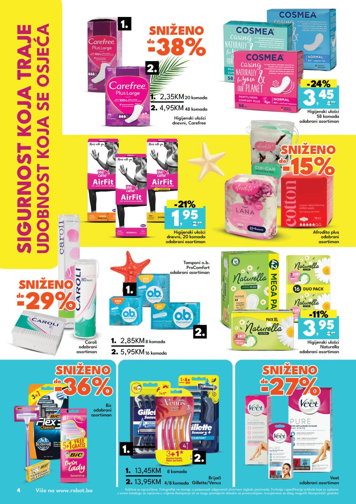 Robot katalog strana 4 – higijenski proizvodi i njega za žene