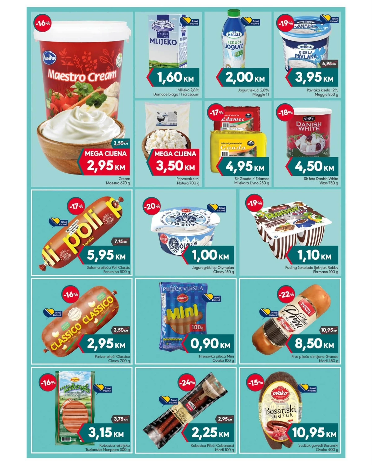 Mega Diskont katalog od 20. do 30.07.2026. – mlijeko, jogurt, pavlaka, sirevi, salame i suhomesnati proizvodi na akciji