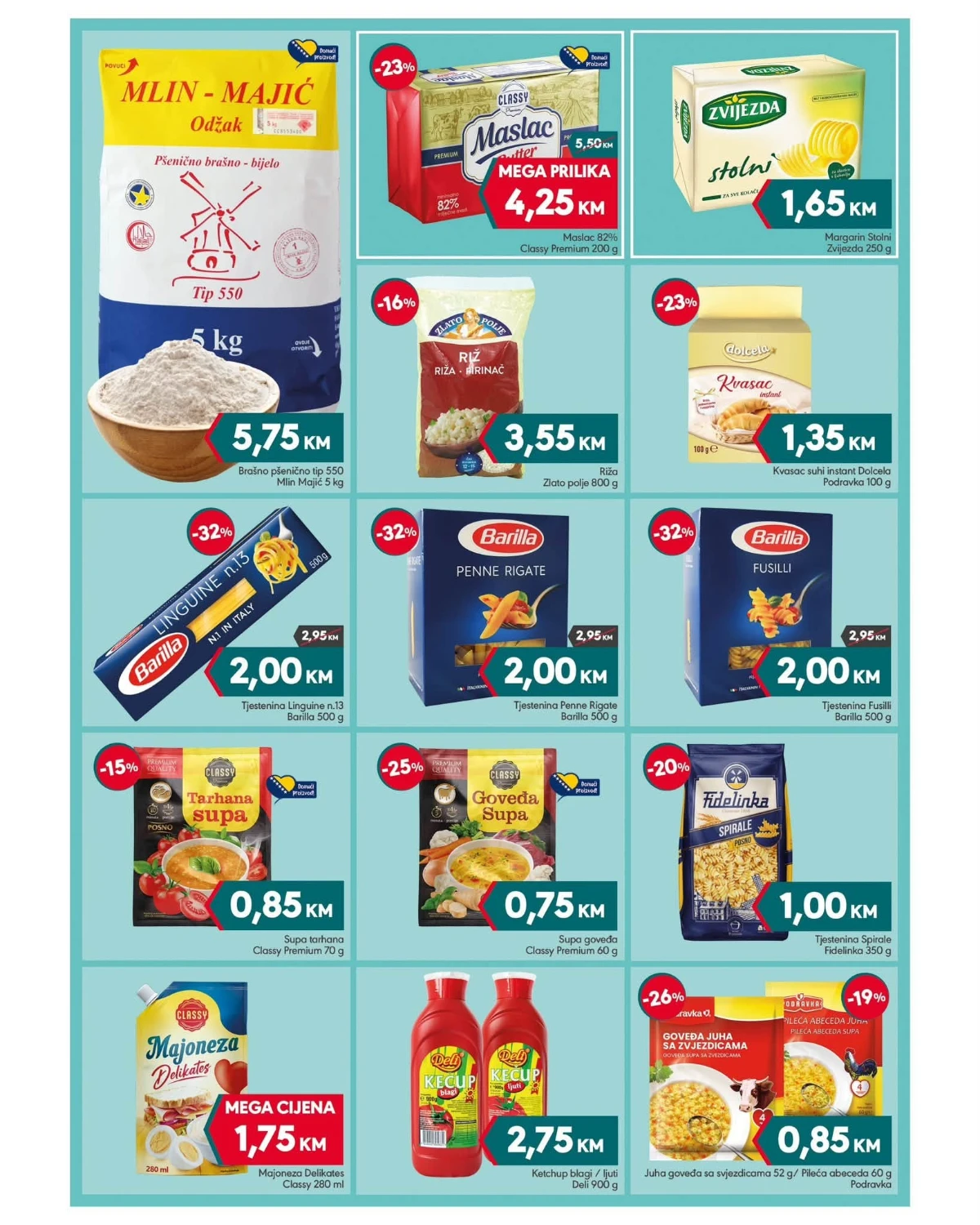 Mega Diskont katalog od 20. do 30.07.2026. – brašno, maslac, tjestenina, riža, supe, kečap i prehrambeni proizvodi na akciji